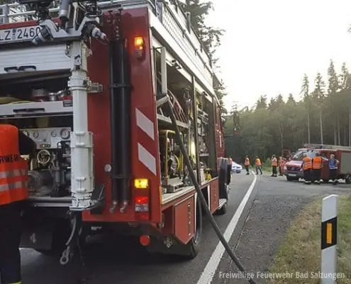 10 Tonnen Raps auf der B 285, Bad Salzungen