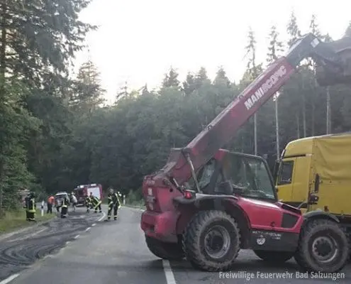 10 Tonnen Raps auf der B 285, Bad Salzungen