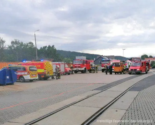 Mehrstündiger Industriebrand im Stadtgebiet von Bad Salzungen