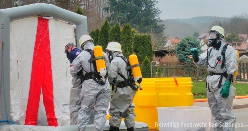 Gefahrguteinsatz in Schönau/ Wutha-Farnroda | Dekon-Staffel Bad Salzungen im Einsatz