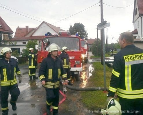 Unwetter über Bad Salzungen und Ortsteilen, Feuerwehren im Dauereinsatz!
